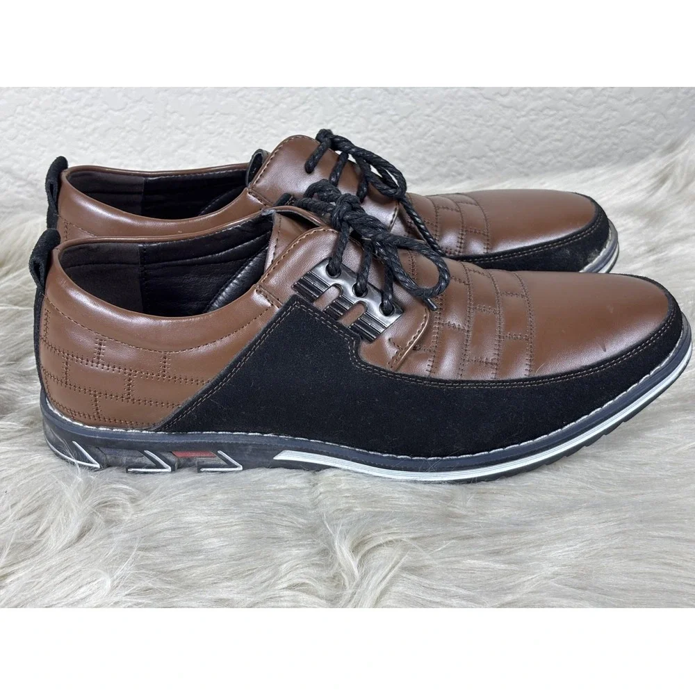 Gatsby Orthopedic Leather Oxford Shoes Mens 9.5 Brown Black Comfort Classic‎